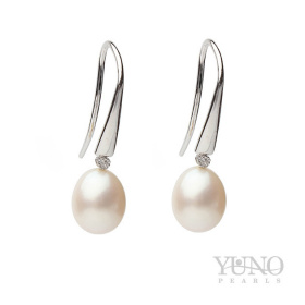Ohrringe 10-11mm Zuchtperle, weiß, Silber, Haken