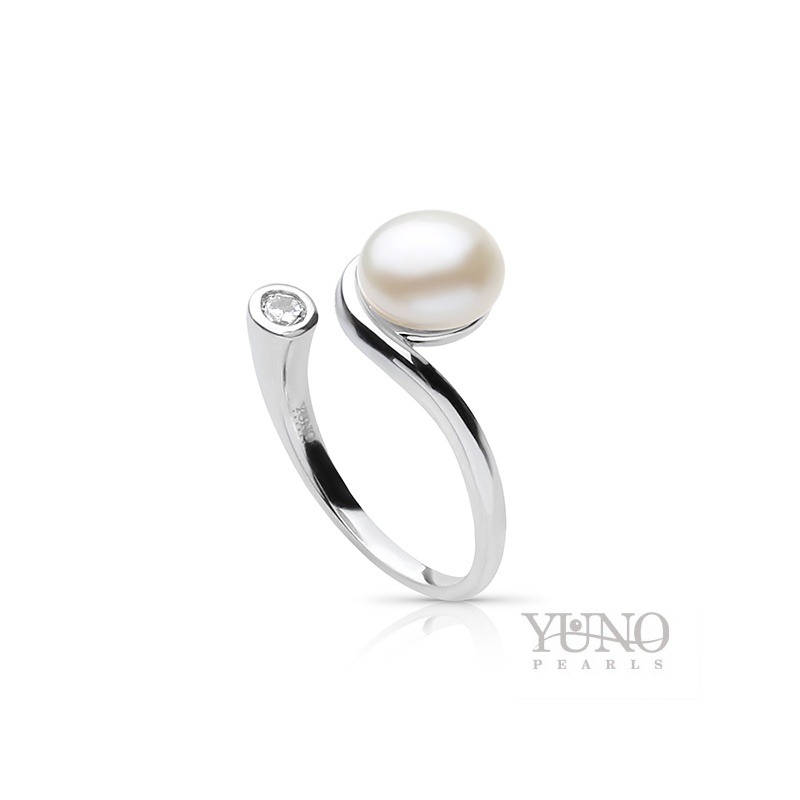 Ring 7-8mm Zuchtperle weiß, Silber, Zirkonia
