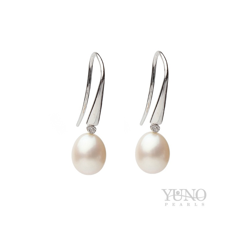 Ohrringe 10-11mm Zuchtperle, weiß, Silber, Haken